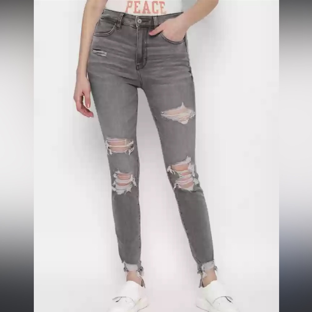American Eagle distressed hi-rise Jegging jeans